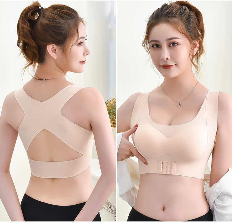 Posture Corrector Bra For Women 2-in-1 Breast Lifter & Back Support Front Closure Sports Shaper