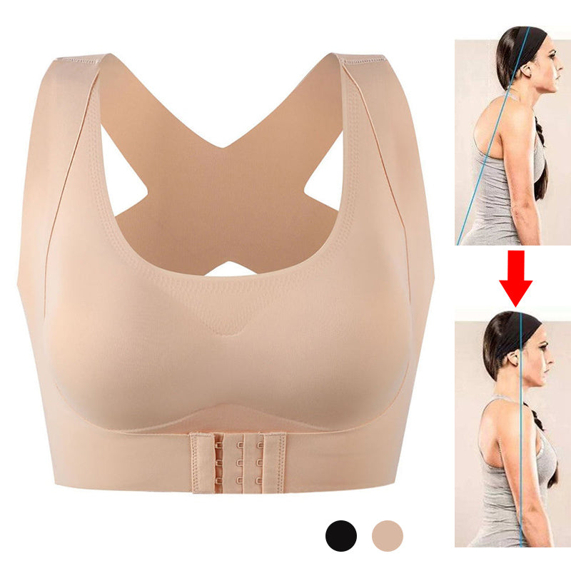 Posture Corrector Bra For Women 2-in-1 Breast Lifter & Back Support Front Closure Sports Shaper